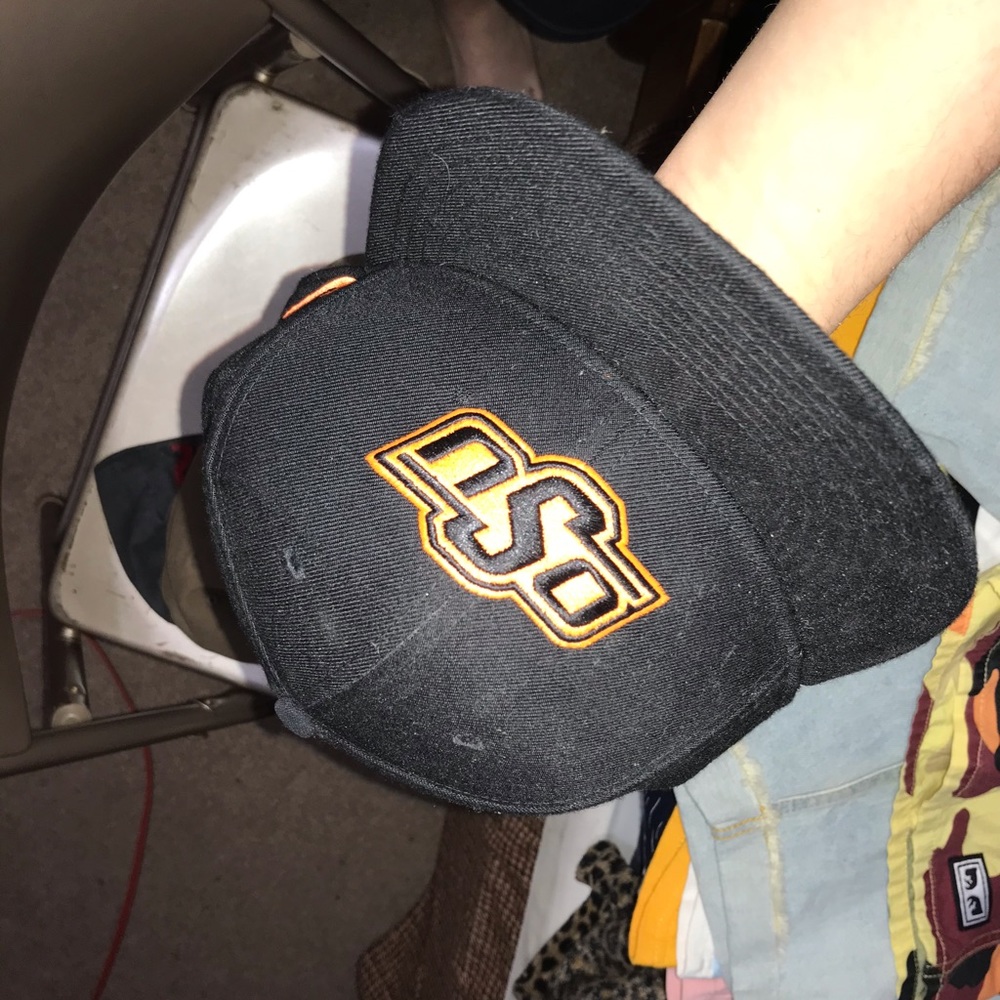 black, flat bill university of oklahoma state hat